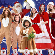圣诞节儿童服装圣诞，衣服金丝绒男女套装可爱圣诞老人，装扮演出服