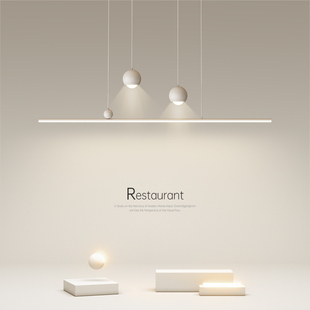 创意led吊灯极简长条灯，简约现代餐厅灯卧室，灯客厅灯餐桌吧台灯具