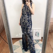 2023ss朦胧之美蕾丝收腰晚宴宴，会长款礼服连衣裙主持婚礼伴娘裙