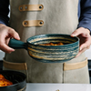 手绘碗日式陶瓷水果沙拉，碗家用创意手柄，烘焙早餐碗个性烤箱焗饭碗