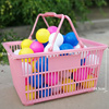 超市购物篮手提篮买菜篮子加厚篮筐粉色大号购物筐收纳家用塑料筐