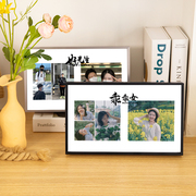 情侣相框摆台diy定制打印照片，加装裱送朋友对象，纪念礼物3宫格画框