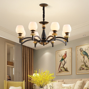 欧美式吊灯现代简约餐厅灯，法式陶瓷灯书房卧室，灯具复古高端客厅灯
