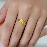 黄金戒指9999女款礼物心形，足金相守纯金子，结婚送老婆心心