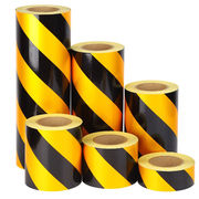 黑黄斜纹(黄斜纹，)反光警示条安全区警戒线，墙贴地板贴标志25cm*45m