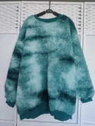 大码女装绿色扎染秋冬羊羔，毛超柔加绒卫衣超级舒服180斤内可以穿