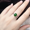 天然和田碧玉戒指女款S925纯银绿色宝石玉指环开口可调节礼物