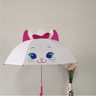 日系卡通猫咪小型长柄伞儿童雨伞 女孩 小学生雨伞 女宝宝公主伞