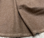 意大利进口花驼色90%山羊绒蓬松编织拉毛羊绒面料原版设计师布料