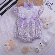 满月公主裙新生儿0-1岁半岁女宝宝，3个月连体衣女，婴儿夏季哈衣服(哈衣服)