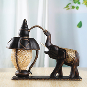 泰国进口实木质大象台灯家居，装饰氛围感灯具，卧室客厅床头复古台灯