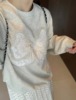 24春新韩国东大门蕾丝蝴蝶结，短款女生卫衣宽松小个子，女士上衣t恤