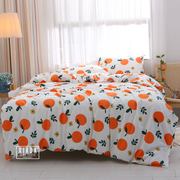 秋冬大橙子水果，床单被罩四件套纯棉全棉厚斜纹，床上用品1.51.82.0
