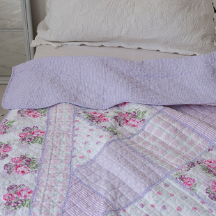出口韩式纯棉拼布绗缝被单件单人，全棉水洗空调，被夏被夹棉床单床i.