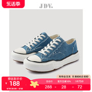 jdv男鞋商场同款春季蓝色，休闲鞋滑板蓝色，帆布鞋厚底情侣鞋
