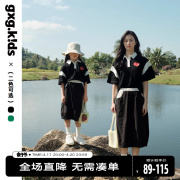 亲子装gxgkids童装儿童polo衫24夏女童(夏女童)母女母子短袖t恤上衣