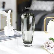 厂轻奢高端玻璃花瓶复古轻奢复古花瓶创意摆件玄关样板房餐桌客促