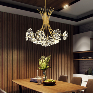 北欧吊灯后现代简约蒲公英，水晶创意个性ins网红客厅餐厅卧室灯具