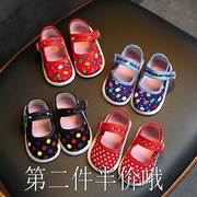 婴儿手工布鞋宝宝千层底布鞋男春秋0-1-2岁儿童女手工学步鞋软底