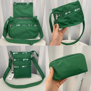 纯色绿色合理女包休闲轻便尼龙包斜挎手提包包，7520子母包