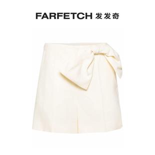 Chloe女士蝴蝶结细节亚麻短裤FARFETCH发发奇