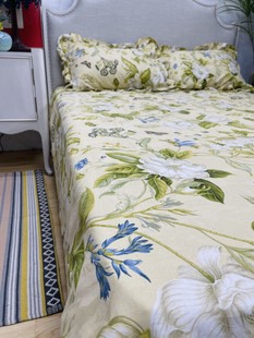 加厚纯棉提花双人床单枕套三件套全棉美式复古厚实夏季床品