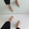 韩国女鞋22夏韩版凉鞋尖头纯色平跟舒适时尚T型搭扣百搭