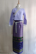 2023年春秋傣族服装长袖上衣高腰包臀裙修身民族舞蹈演出服女