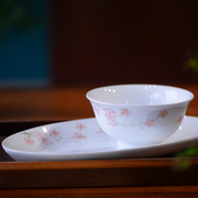 景德镇陶瓷餐具套装手绘釉下彩高温米饭碗新中式菜盘田园风家用碗