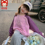 阿狸女童秋装卫衣，2023韩版洋气儿童，春秋款小女孩休闲童装上衣