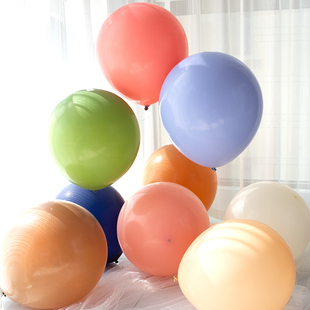 18寸复古色乳胶气球加厚圆形，豆沙粉雾霾蓝金属玫瑰，金生日(金生日)装饰