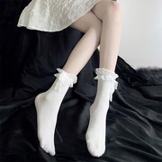公主袜成人日系复古蕾丝花边中筒袜子女可爱甜美蝴蝶结洛丽塔短袜