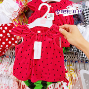日本采购西松屋夏天可爱西瓜服宝宝上下分体，无袖背心西瓜装