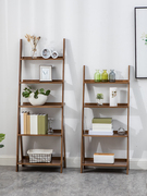 简易实木书架置物架落地靠墙简约现代客厅家用多层展示架阅读架子