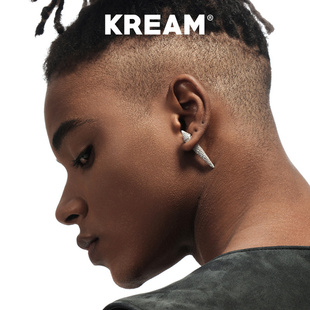 KREAM 锥形满钻耳钉长款个性嘻哈时尚潮流高级设计感百搭男女同款