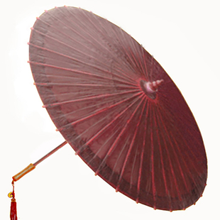 复古油纸伞防雨防晒汉服红色纸伞，古典仿古旗袍，中国风雨伞道具纯色
