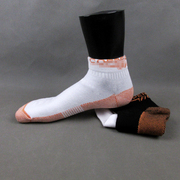 拼接撞色男袜春夏季运动袜，纯棉透气袜子白色，薄款短筒低帮男士袜子