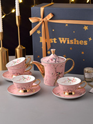 粉鸟咖啡杯欧式小奢华精致英式茶具套装下午茶送人结婚礼物礼盒