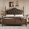 美式床复古实木软包床乡村1.5米1.8主卧室双人床法式轻奢储物婚床