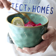 创意陶瓷餐具欧式沙拉碗水果碗，家用拉面碗大汤碗陶瓷碗复古甜品碗