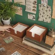复古纸巾盒zakka桌面创意厨房客厅茶几家用餐巾纸收纳盒抽纸盒