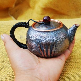 竹节紫铜壶 铜茶壶 小号铜壶三种款式 仿古紫铜泡茶壶 纯手工打造