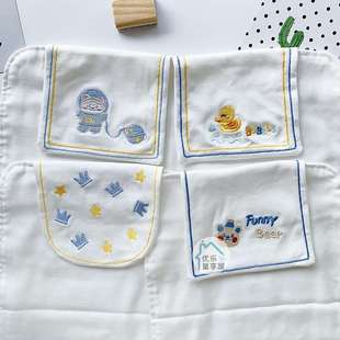 幼儿吸汗巾儿童宝宝幼儿园，垫背巾单向导湿纯棉，隔汗巾加大码印名字