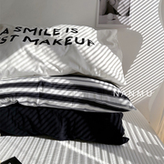 Fri｜简约黑白单品搭配枕套纯棉北欧风条纹单个枕头套48x74cm枕皮
