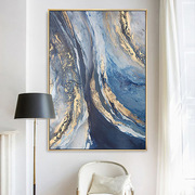 手绘抽象油画现代简约金光流云轻奢玄关装饰画客厅沙发背景墙挂画