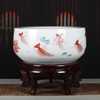 景德镇手工创意陶瓷鱼缸，养鱼盆客厅摆件，家用乌龟缸睡莲荷