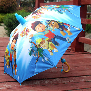 汪汪队儿童雨伞幼儿园小学生，轻便男女孩长柄，黑胶半自动防水套卡通