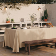 纯色桌布防水棉麻加厚素色新中式高级感台布民宿风餐桌布艺装饰