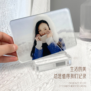 相框提供照片UV打印diy定制文字8寸10寸A4亚克力透明创意个性摆台