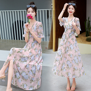 2023夏季 年夏装韩版夏款女装时尚至25到30岁短袖中裙连衣裙